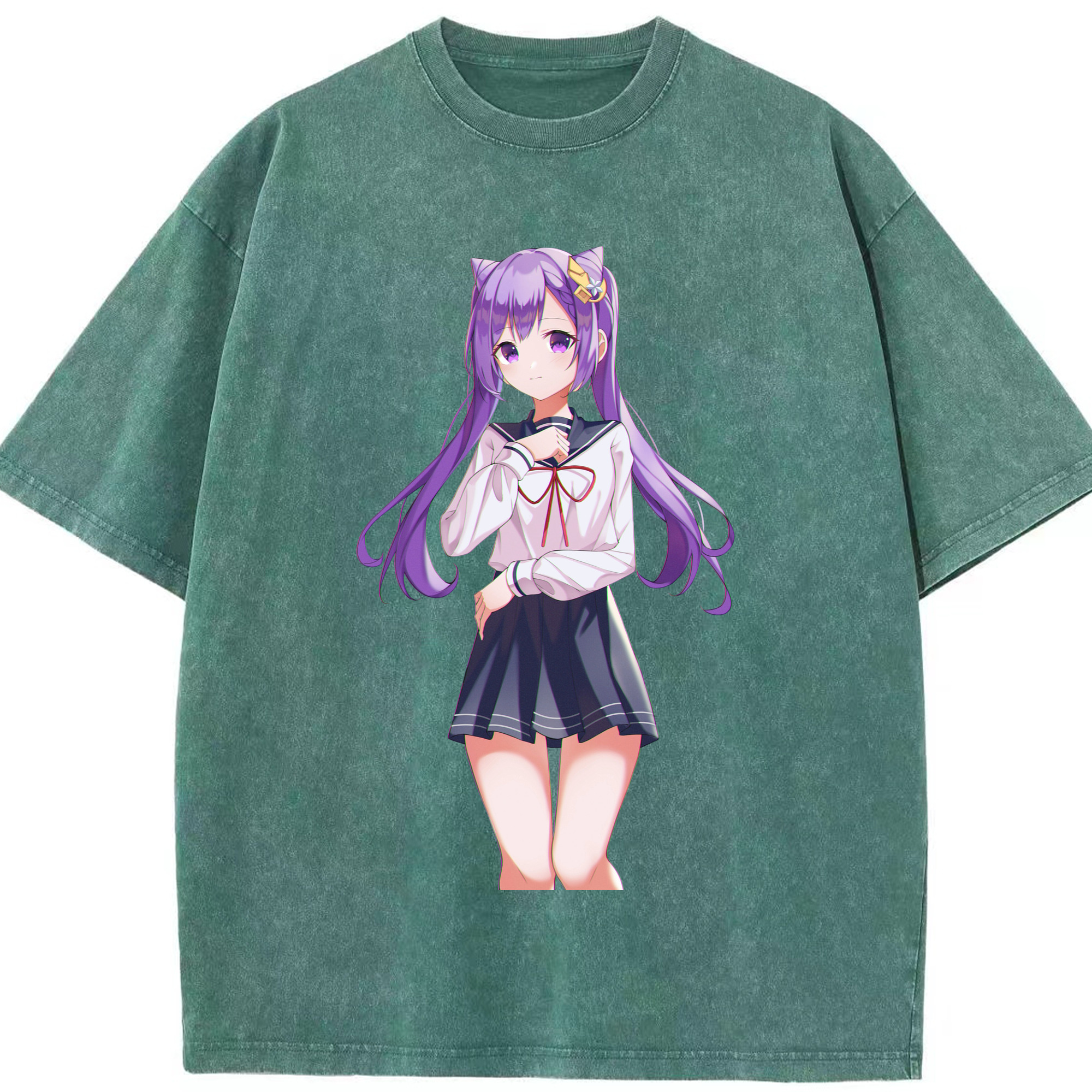 げんし神 刻晴 こくせい genshin Kokusei 綿100% ヴィンテージ風 半袖Tシャツ（フロントプリント）